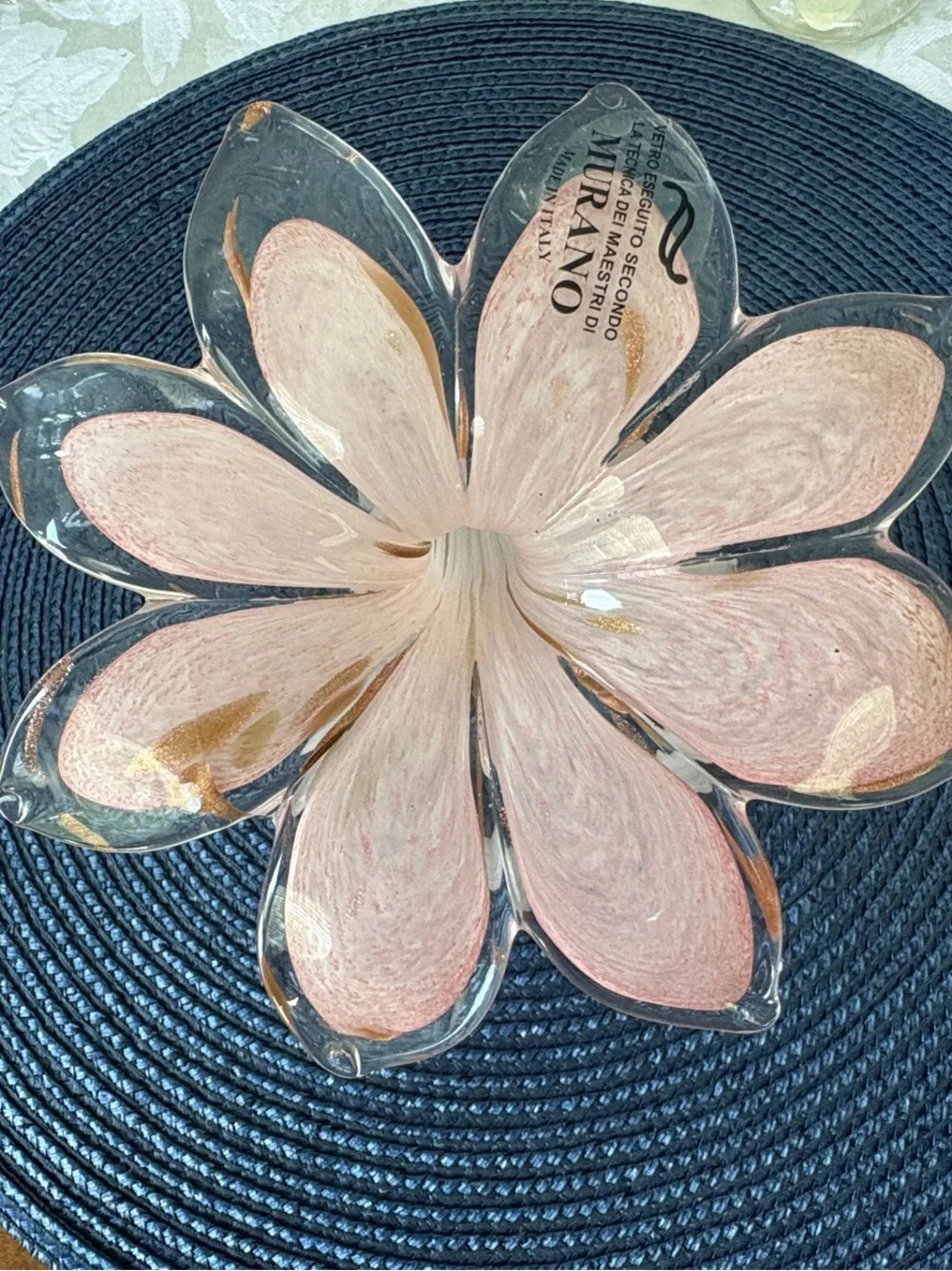 Murano Pink Petal Glass Bud Vase and Decor — Floral Vanity Accent